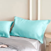 Flxxie 1 Pack 100% Pure Both Sides Mulberry Silk Pillowcase for Hair and Skin, 22 Momme Bed Pillow Case with Hidden Zipper, King, 20"x36", Aqua
