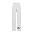 thumbnail image 4 of Elvqul Womens Plus Cotton Pants Pants for Women Pockets White Love Print Elastic Pull on Workout, 4 of 4