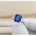 thumbnail image 2 of Blue sapphire ring, Octagon Blue sapphire ring, 925 sterling silver ring, emerald cut blue sapphire ring, royal blue sapphire ring, 2 of 3
