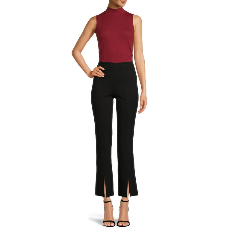 Women's Solid Ponte Pant With Front Slit