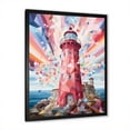 thumbnail image 2 of Designart "Twilight at the Colorful Lighthouse" Coastal Framed Wall Art - Coastal Purple Coastal Sunset Living Room Framed Canvas Art, 2 of 6