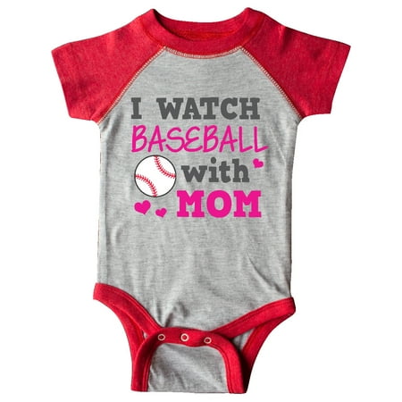 

Inktastic I Watch Baseball with My Mom Gift Baby Boy or Baby Girl Bodysuit
