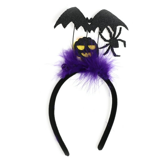 Unique Bargains 1 Pc Classic Bats Pattern Headband for Halloween 4.72" Diameter Black Purple
