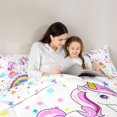 thumbnail image 6 of Homewish Kawaii Unicorn Bedding Comforter Set,Colorful Heart Print Twin Comforter Sets,Cartoon Rainbow Bedding Set For Girls Teens,Microfiber Bedroom Decor Reversible,2pcs, 6 of 9
