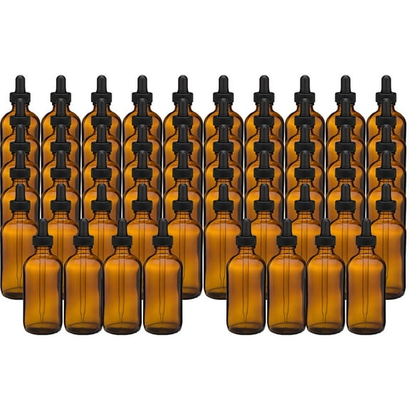 Medical Sales Supply Amber Glass 4oz Dropper Bottle (120ml) Pack of 48