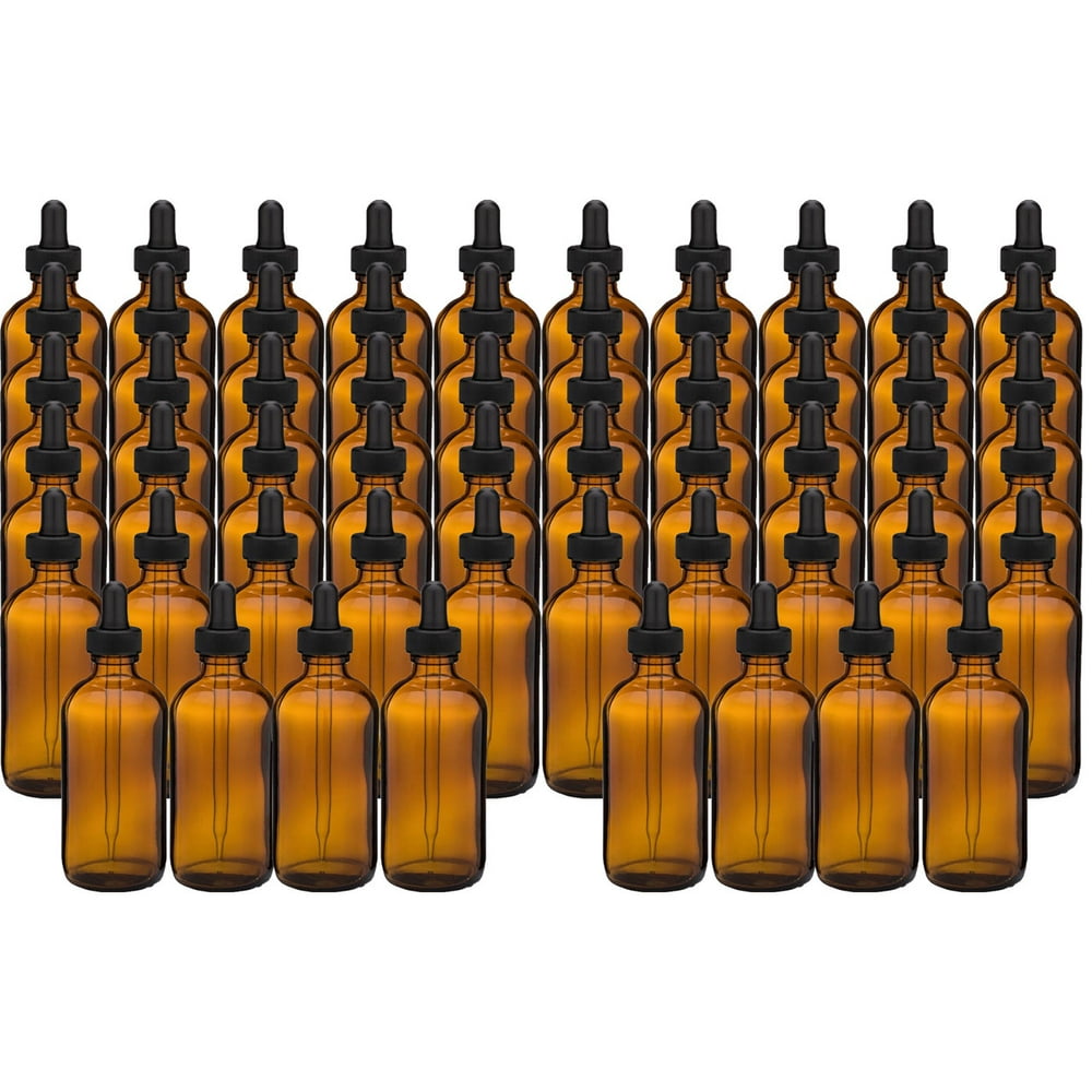 Amber 4oz Dropper Bottle (120ml) Pack of 48 Glass Tincture Bottles