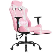 PayLessHere Racing Gaming Chair Office, PU Leather Lumbar Support, Massage Office Chair , Pink