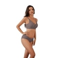 thumbnail image 3 of Qylux Bras For Women No Underwire Deep V Mesh Comfortable Bralette Seam-Free Full-Coverage Daily Bra，Coffee，XL, 3 of 9