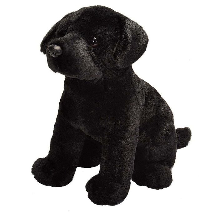 large black stuffed dog