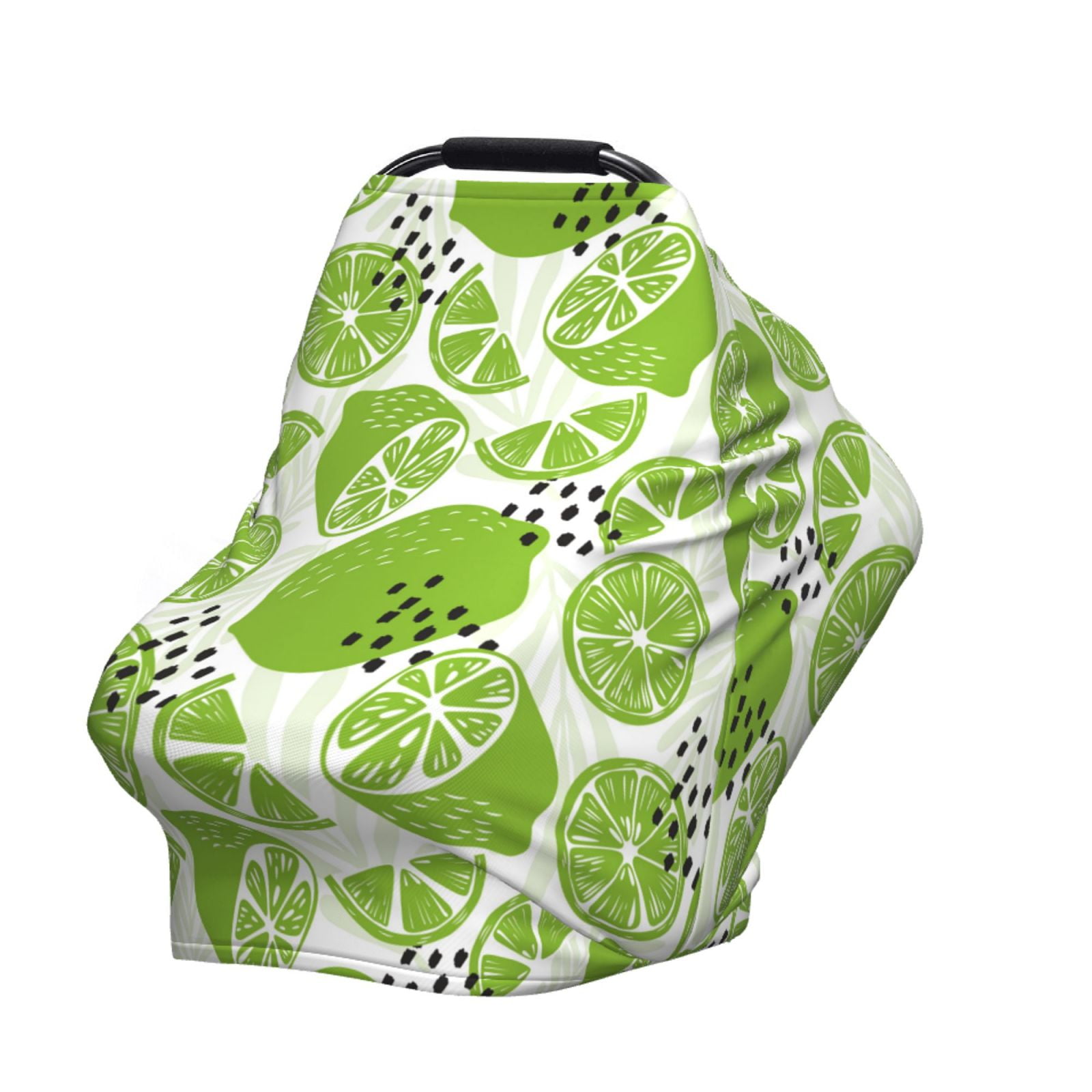 Fotbe Green Various Lemons Pattern Car Seat Covers for Babies, Nursing Breastfeeding Cover Carseat Canopy, Soft Stretchy Carrier Cover