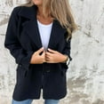 thumbnail image 6 of JGGSPWM Women's Wool Blend Coat Fall Lapel Single Breasted Mid Length Trench Jacket Open Front Solid Long Sleeve Peacoat Blazer Overcoat Black S, 6 of 7