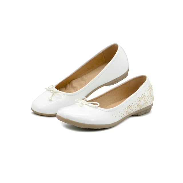 Zapato Dominiq Para Niña Casuales Con Pedrería Charol Blanco blanco 25