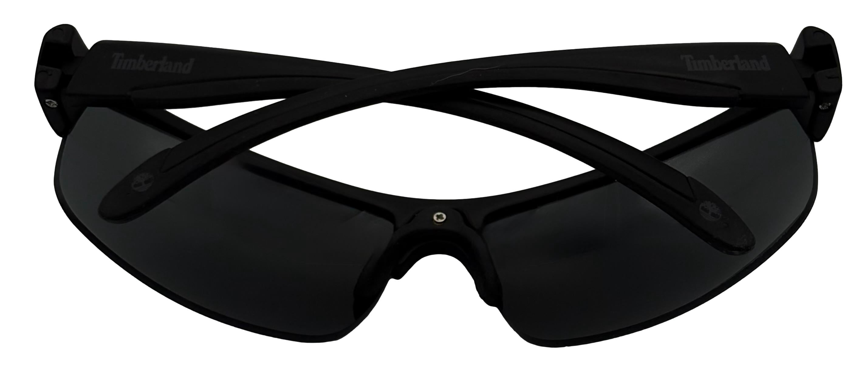 Timberland Men's Rectangle Rimless Wrap Plastic Sunglasses, Matte Black