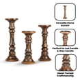 thumbnail image 5 of Wooden Pillar Candle Holder Set of 3-Decorative Wood Candle Holder for Christmas Decoration Farmhouse Wedding Party Dining Table Décor Spa-Tall 14,12,10 Inch-Natural, 5 of 5