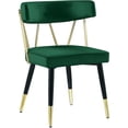 thumbnail image 3 of Meridian Furniture Chaise de Salle à Manger en Velours Vert Rheingold (Ensemble de 2), 3 of 5