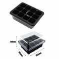 thumbnail image 3 of Nursery Box​ Black Plastic Tray Twelve Square Cells Rich Clear Dome Tag Stick Indoor Greenhouse Cultivate All Kinds Seedling Starter, 3 of 6