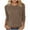 Brown, variant on Staron Women's Casual Tops 3/4 Sleeve Round Neck Solid Color Blouse Basic Comfy Relaxed Loose Fit T-Shirt, Brown M