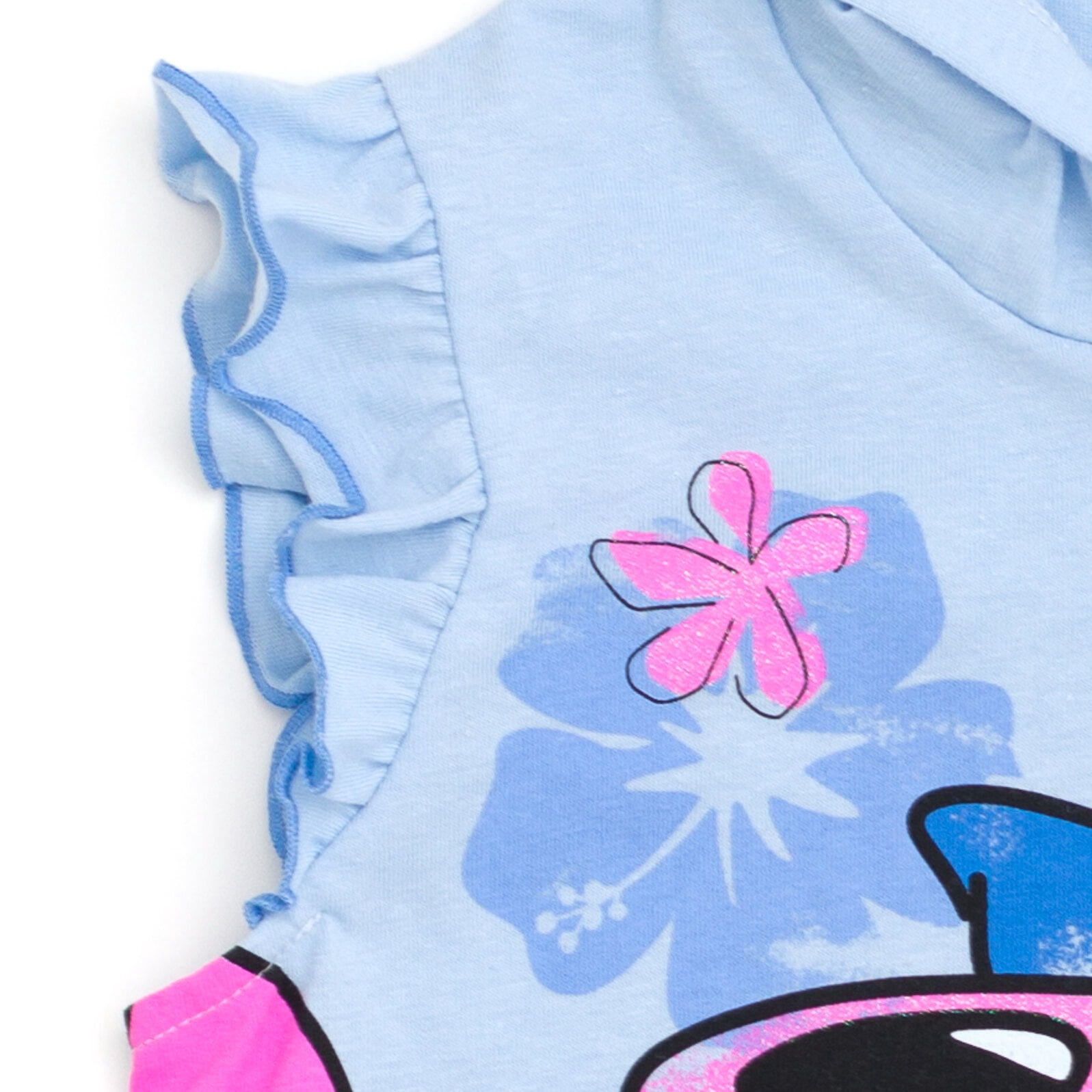 Disney Lilo & Stitch Little Girls Cosplay Tank Top and Active Retro Dolphin French Terry Shorts Little Kid to Big Kid