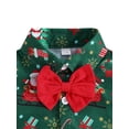 thumbnail image 4 of Newborn Baby Boy Christmas Outfits Xmas Tree Romper Bowtie Bodysuit Button Jumpsuit Pajamas, 4 of 6