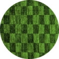 thumbnail image 1 of Ahgly Company Indoor Round Checkered Green Modern Area Rugs, 6' Round, 1 of 4