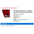thumbnail image 2 of Left Tail Light Assembly - Compatible with 2005 - 2006 Jeep Grand Cherokee, 2 of 2