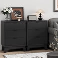 thumbnail image 7 of FANRAL Fluted 3 Drawer Nightstand,Modern Bedside Table with Anti-Tip Safety Design,Wood End Table for Bedroom Living Room,Black Night Stand, 7 of 7
