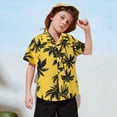 thumbnail image 2 of NIEWTR Boys Vintage Floral Print Short Sleeve Button Up Shirt Casual Summer Tops for Beach & Parties(Yellow,3-4 Years), 2 of 5