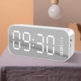 thumbnail image 2 of Cute Alarm Clock 4.2 Version Alarm Clock Handsfree Multifunctional ABS LED Digital Display Mirror Screen -Compatible Subwoofer Desktop Modern Bedroom Decor, 2 of 5