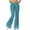 Blue, variant on Womens Flare Leg Yoga Pants Floral Trendy Athletic Workout Leggings Stretchy Slim-Fit Lounge Pants Blue, L