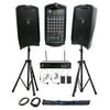 FENDER PASSPORT EVENT 8" Bluetooth Speakers+Dual Wireless Headset Mics+Stands