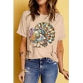 thumbnail image 5 of Women's Khaki Thanksgiving Turkey Print Round Neck T-Shirt for Festive Celebrations | [ZhiHiMeRi] | (US 20-22)2XL, 5 of 6