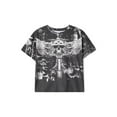 thumbnail image 4 of Mialoley T-Shirts Gothiques pour Femmes, Imprimé Vintage Skull Col Rond Manches Courtes Chemises Amples Été Tops Mode Urbaine, 4 of 9