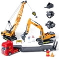 thumbnail image 1 of Camión excavadora y grúa Cobefy Playset de Construction Toys, más de 3 años, 1 of 6