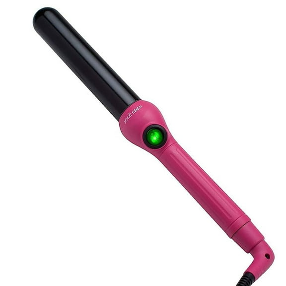 Jose Eber: Clipless Curling Iron 1" (25mm) - Pink - Professional Tourmaline Ceramic Barrel, Wand Styling Tool, Ion Technology, Heat Resistant Glove