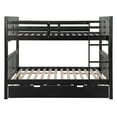 thumbnail image 5 of Newest Full over Full Bunk Bed with Twin Size Trundle , Ladder -Espresso, 5 of 9