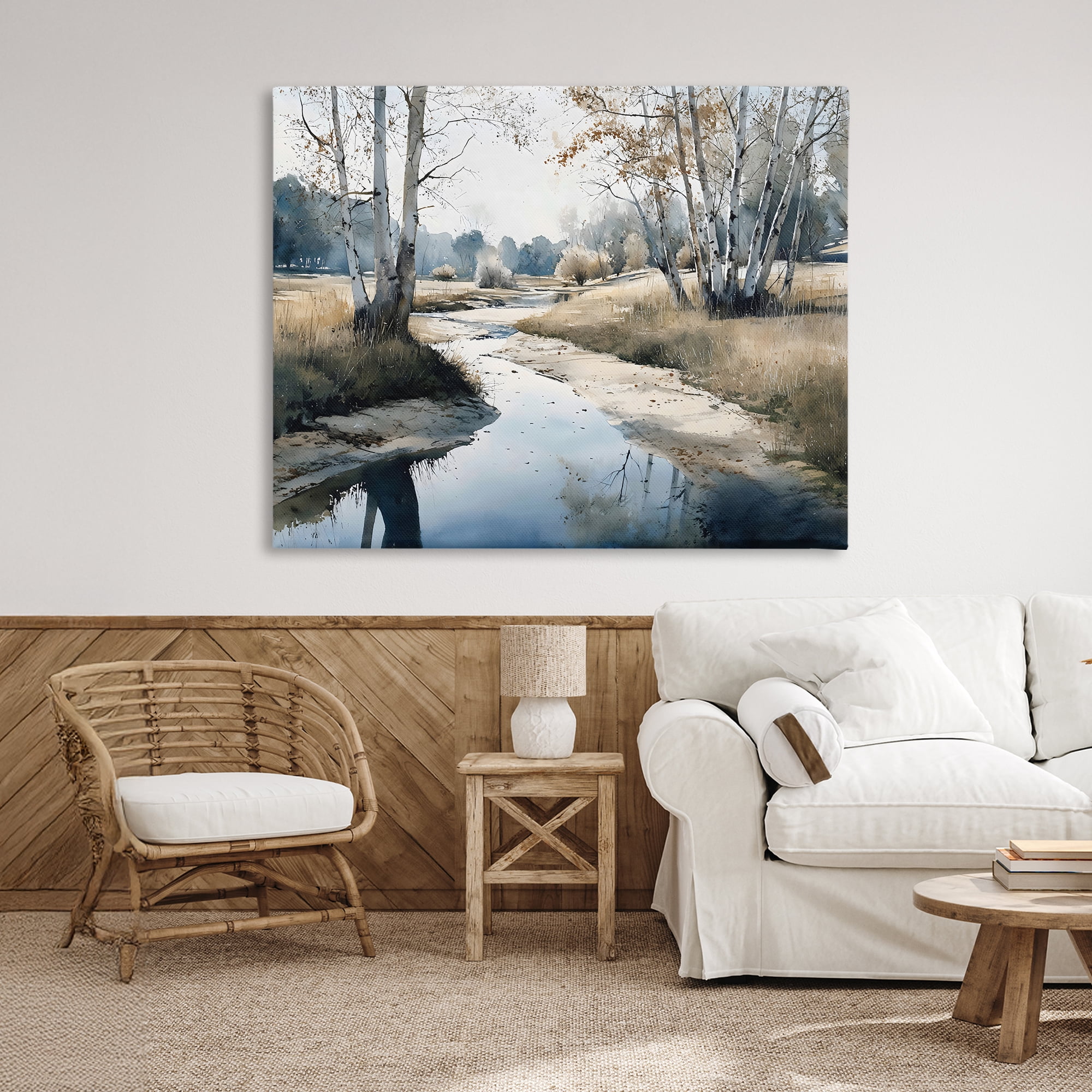 Stupell Industries Birch Tree Creek in Autumn Canvas Wall Art, design by Franklyn Gregory