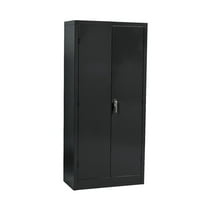Sandusky Lee 72 Inch Locking Storage Cabinet w/ 4 Adjustable Shelves, Black