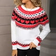 thumbnail image 2 of Fengactive Heart Sweater for Women Winter Cute Long Sleeve Valentine's Day Knitted Pullover Jumper Tops, 2 of 9