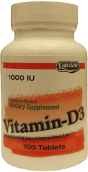 Landau Kosher Vitamin D3 1000 IU - 100 Tablets