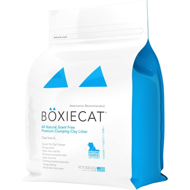 Boxiecat All Natural, Scent Free, Premium Clumping Clay Litter, 28 lb