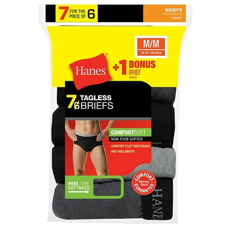 Rose Waistband - Men's Mid Rise Brief with Comfort Flex Waistband 7-Pack (Includes 1 Free Bonus Brief)