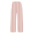thumbnail image 5 of Summer Cotton Linen Pants for Women Casual Boho Gradient Print Pants 2026 Vacation Wide Leg Stripe Lounge Pant, 5 of 6