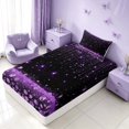 thumbnail image 5 of Homewish Black Purple Twin Sheets, Glitter Diamonds Bedding for Girls, 3 Pieces (1 Flat Sheet, 1 Fitted Sheet and 1 Pillowcase), 5 of 6