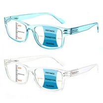 JOSCHOO 2 Pack Progressive Multifocal Reading Glasses Men Women Blue Light Blocking Reader