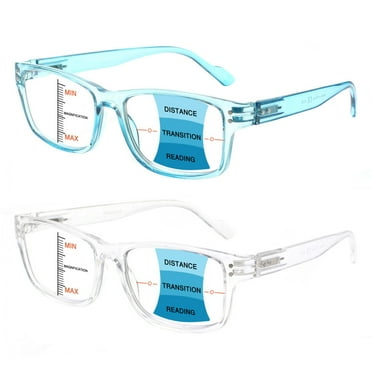 JOSCHOO 2 Pack Progressive Multifocal Reading Glasses Men Women Blue Light Blocking Reader