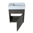 thumbnail image 3 of Miniyam 18" Bathroom Vanity Sink Combo for Small Space, Wall Mounted Cabinet Set with Resin Basin Sink, Gray, 3 of 8