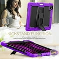 thumbnail image 2 of FJLBDE Case for iPad Pro 12.9 2022/2021/2020/2018 6th/5th/4th/3rd Gen, Rugged Shockproof Tablet Cases Cover with Kickstand Shoulder Strap, Purple, 2 of 7