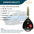 thumbnail image 2 of AKS KEYS New Replacement for Toyota Remote Head Key 3B FCC# HYQ12BBY G Chip (2 Pack), 2 of 6