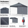 thumbnail image 3 of MASTERCANOPY 8 x 8ft Pop-up Canopy Tent with 1 Sidewall, Dark Gray, 3 of 7