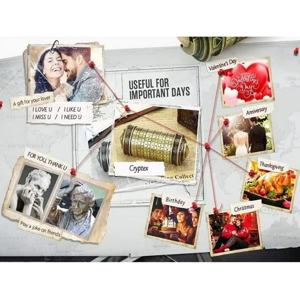 Da Vinci Code Puzzle Cylinder Lock Box, Lover Lock for Christmas
